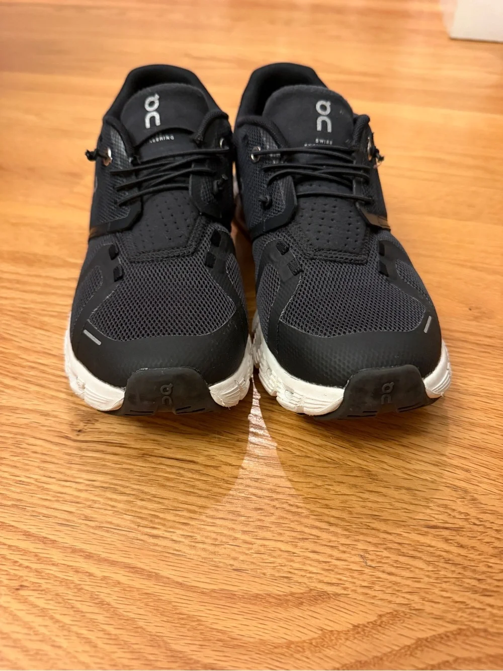 On Cloud Running Sneakers in Black with White Sole